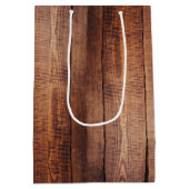 Sac Cadeau Moyen Panneaux en bois rustique Faux (Dos)