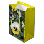 Sac Cadeau Moyen Pansies colorées Pâques (Devant Angle)