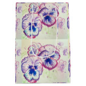 Sac Cadeau Moyen Pansies Pansy Fleur violet Rose floral (Dos)
