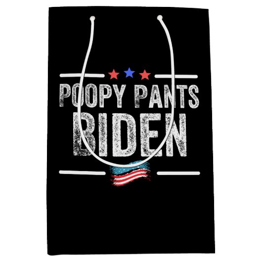Sac Cadeau Moyen Pantalon de la pauvreté Biden (Devant)