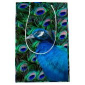 Sac Cadeau Moyen Paon et plume (Devant)