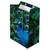 Sac Cadeau Moyen Paon et plume (Dos Angle)