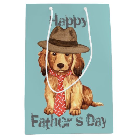 Sac Cadeau Moyen Papa Dachshund (Devant)