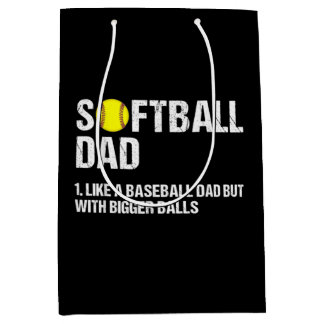 Sac Cadeau Moyen Papa de softball comme un baseball
