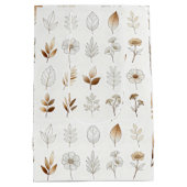Sac Cadeau Moyen Paper Bag with Gold Botanical Sketches (Dos)