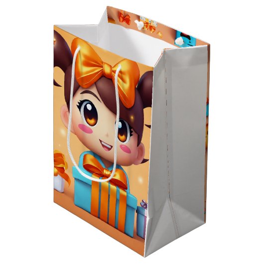 Sac cadeau moyen papier (Devant Angle)