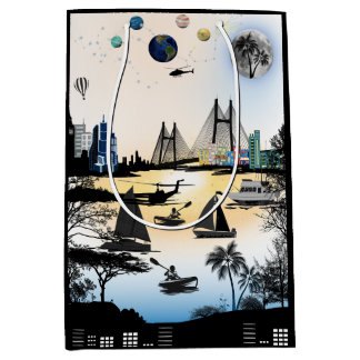 Sac Cadeau Moyen Papier à enveloppement floral