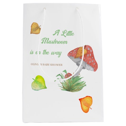 Sac Cadeau Moyen Papier à envelopper Aquarelle moderne Champignons (Devant)