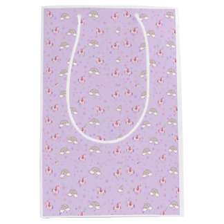 Sac Cadeau Moyen Papier Cadeau Peachify Licorne Cieux