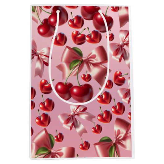 Sac Cadeau Moyen Papier d'emballage à motif de noeud papillon coeur (Devant)