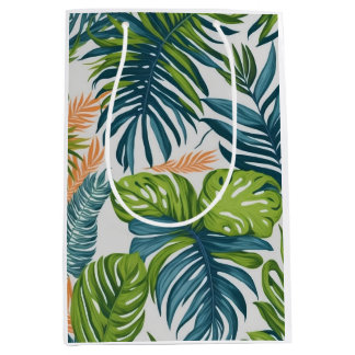 Sac Cadeau Moyen Papier d'emballage botanique tropical