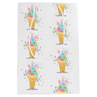 Sac Cadeau Moyen Papier d'emballage d'anniversaire Creamy Dreamies