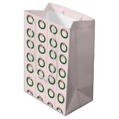 Sac Cadeau Moyen Papier d'enveloppement rose et préppyNoël - Aquare (Dos Angle)