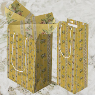 Sac Cadeau Moyen Papier peint antique vintage jaune