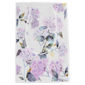 Sac Cadeau Moyen Papier Tissu d'Hydrangée violette en aquarelle (Devant)