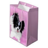 Sac Cadeau Moyen Papillon (blanc et noir) Peinture - Chien Art (Dos Angle)