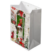 Sac Cadeau Moyen Papillon Chien Noël (Devant Angle)