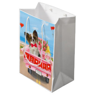 Sac Cadeau Moyen Papillon Chien Saint-Valentin Coeurs de Camion