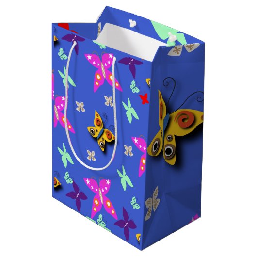 Sac Cadeau Moyen Papillon coloré (Dos Angle)