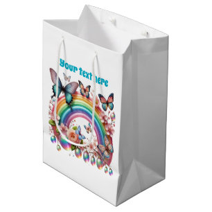 Sac Cadeau Moyen Papillon de fête personnalisable à des fins divers