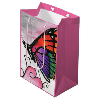 Sac Cadeau Moyen Papillon Monarque Arc-en-Ciel Original Fantastique