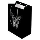 Sac Cadeau Moyen Papillon noir et blanc Luna Moth (Dos Angle)
