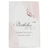 Sac Cadeau Moyen Papillon rose pâle, quel que soit l'âge de l'anniv (Devant)