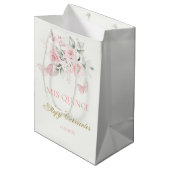 Sac Cadeau Moyen Papillon rose Quinceañera (Devant Angle)