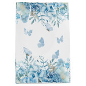 Sac Cadeau Moyen Papillons bleus floraux (Devant)