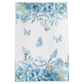 Sac Cadeau Moyen Papillons bleus floraux (Dos)
