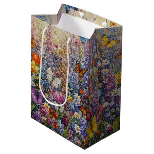 Sac Cadeau Moyen Papillons du Paradis – Une Fleur Sauvage Colorée 