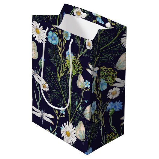 Sac Cadeau Moyen Papillons et dragons volent dans le jardin (Devant Angle)