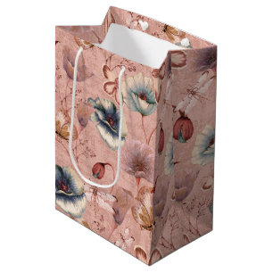 Sac Cadeau Moyen Papillons et libellules sur des coquelicots