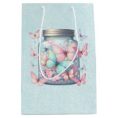 Sac Cadeau Moyen Papillons Fantaisistes dans un Pot (Devant)