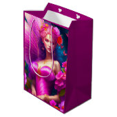 Sac Cadeau Moyen Papillons Fleur Imaginaire Fuchsia (Dos Angle)