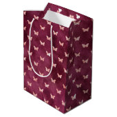 Sac Cadeau Moyen Papillons roses de Bourgogne (Dos Angle)