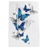 Sac Cadeau Moyen Papillons volants bleus Morpho (Dos)