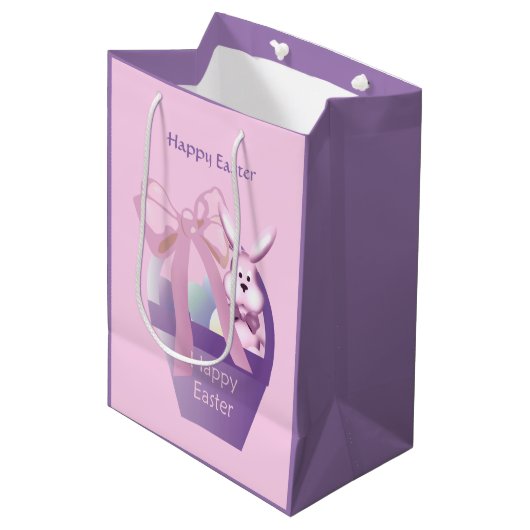 Sac Cadeau Moyen Pâques Bunny Panier fille Med (Devant Angle)