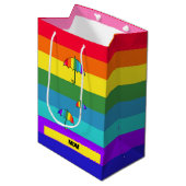 Sac Cadeau Moyen Parapluies arc-en-ciel (Devant Angle)