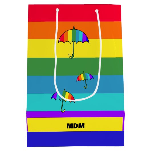 Sac Cadeau Moyen Parapluies arc-en-ciel (Dos)