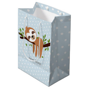 Sac Cadeau Moyen paresse, paresse mignonne, illustration animale