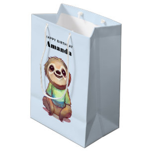 Sac Cadeau Moyen Parfum souriant relaxé assis à deux pattes