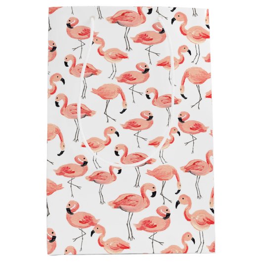 Sac Cadeau Moyen Partie de Flamant rose (Devant)