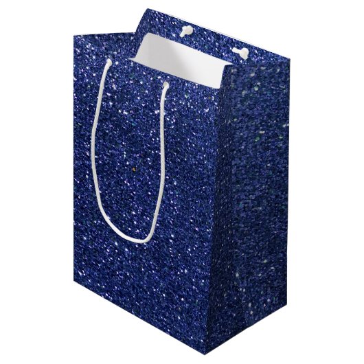 Sac Cadeau Moyen Parties scintillant bleue marine Ombre Sparkles Gl (Devant Angle)
