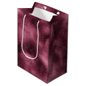 Sac Cadeau Moyen Parties scintillant cerise de Bourgogne Glitz (Devant Angle)