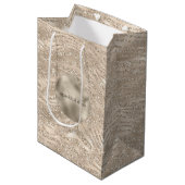 Sac Cadeau Moyen Parties scintillant Champagne d'or Zebra Imprimer  (Devant Angle)