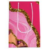 Sac Cadeau Moyen Parties scintillant de la géode de l'âge rose et o (Dos)