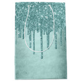 Sac Cadeau Moyen Parties scintillant de la pointe de dérive | Aqua (Devant)