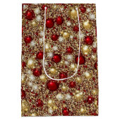 Sac Cadeau Moyen Parties scintillant de Noël festive Patter (Dos)