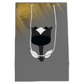 Sac Cadeau Moyen Parties scintillant de retraite rose noire et tuli (Dos)